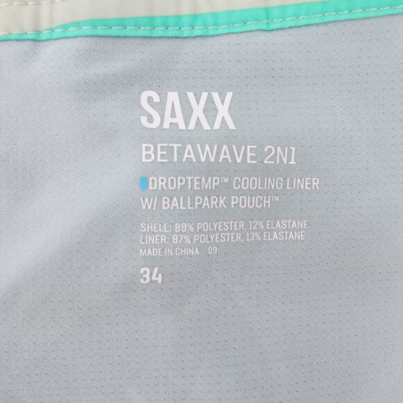 SAXX Swim Trunks Board Shorts Betawave Multicolor Striped Quick Dry Size 34 NWT - Picture 10 of 13
